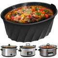 Leakproof Large-capacity Crock Pot Insert, Non-stick Silicone Slow Cooker Liner Compatible with 6-8 QT Cookers, Dishwasher-safe Oval Liner