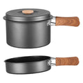 Camping Pot Cooking Pot with Folding Handle Portable Water Kettle Campfire Kettle Coffee Pot for Backpacking Mountaineering Hiking Campfire gray