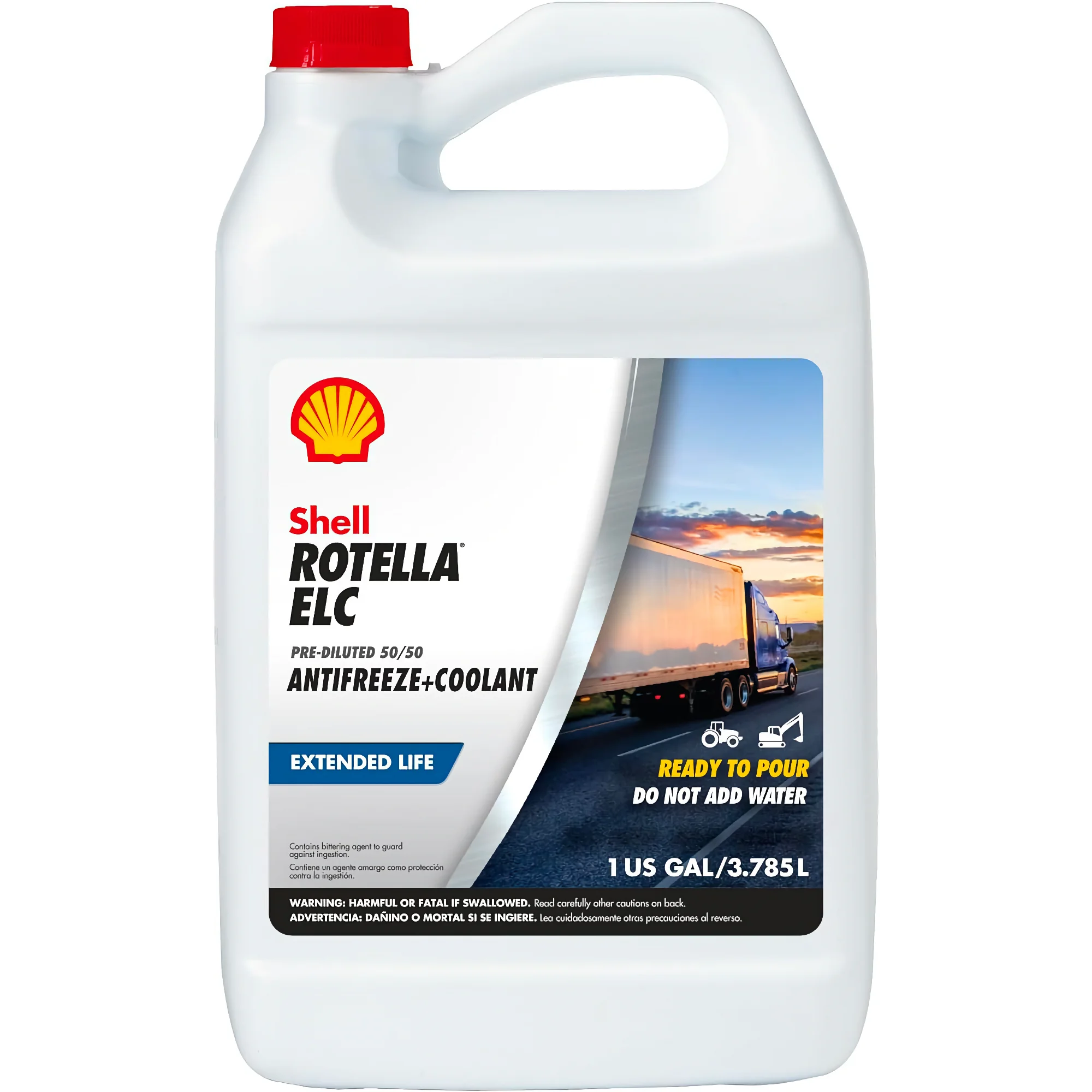 Shell Rotella ELC Pre-Diluted 50/50 Antifreeze/Coolant, 1 Gallon (6 Pack Case)