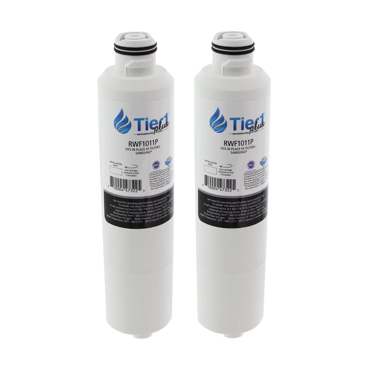 Tier1 Plus Refrigerator Water Filter Replacement for Samsung DA29-00020B, DA29-00020A, HAFCIN/EXP, HAFCIN, 46-9101, DA97-08006A-B, - 2 Pack
