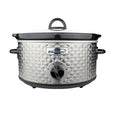 Btwd 3.5 Quart Diamond Pattern Slow Cooker in Stainless Steel