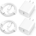 ASG 2 Pack For iPhone 11 12 13 Super Fast Charger 25W Rapid USB C Wall Charger Block PD Adapter with 6FT Fast Charging Cable Compatible
