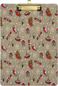 Wellsay Christmas Bird Cherry Snow Clipboard 9 x 12.5 Inches | Christmas Decorative Clipboard for School, Office, Nurse, Art, Business | Clipboard with Low Profile Gold Clip