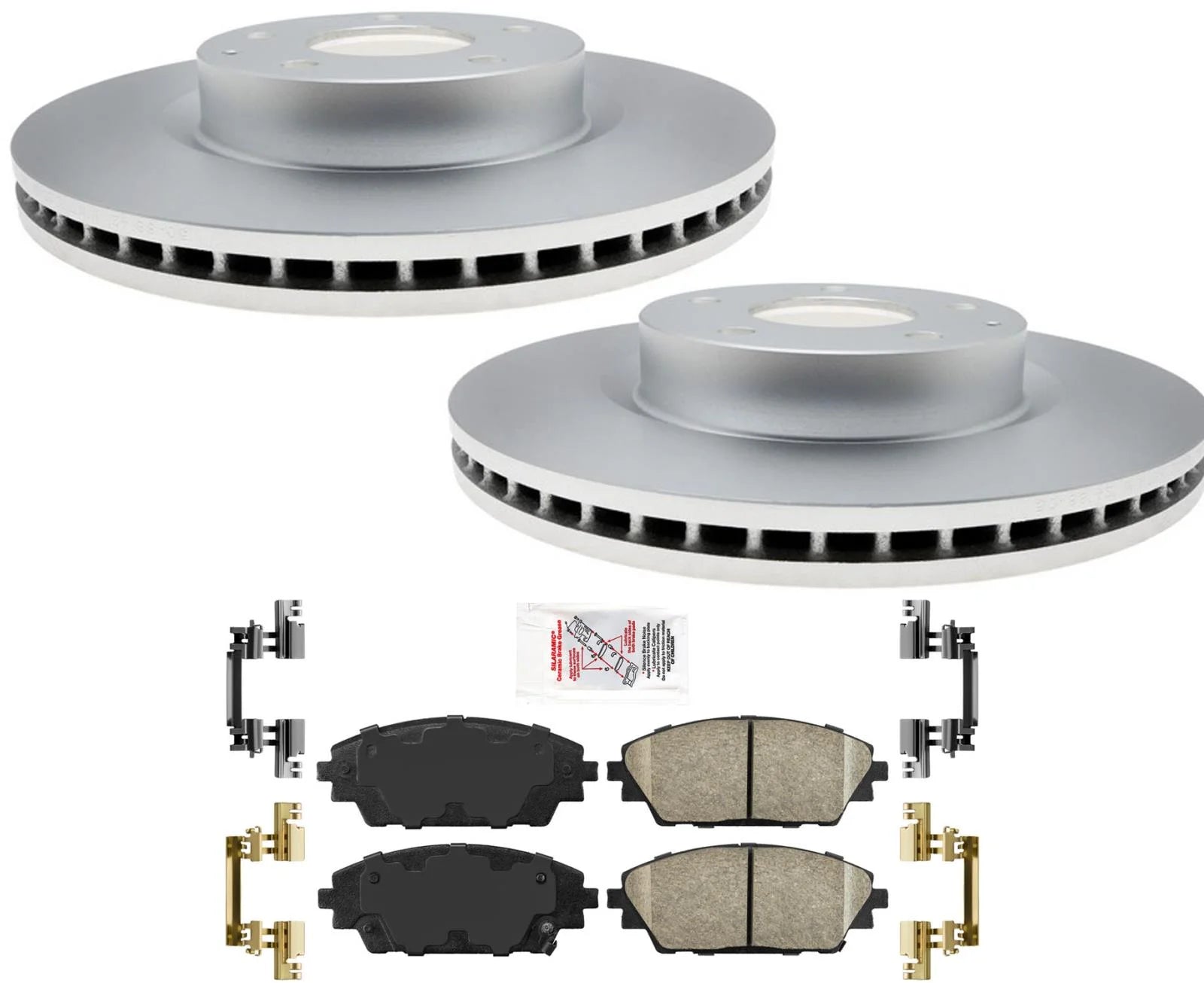 Coated Front Disc Brake Rotors Ceramic Pads for Mazda CX-3 2016-2021 AWD