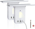 2 Pack Wall Outlet Extender with USB, 6 Outlet & 3 USB Surge Protector, Removable Built-in Shelf Multi Plug, LED Night Light