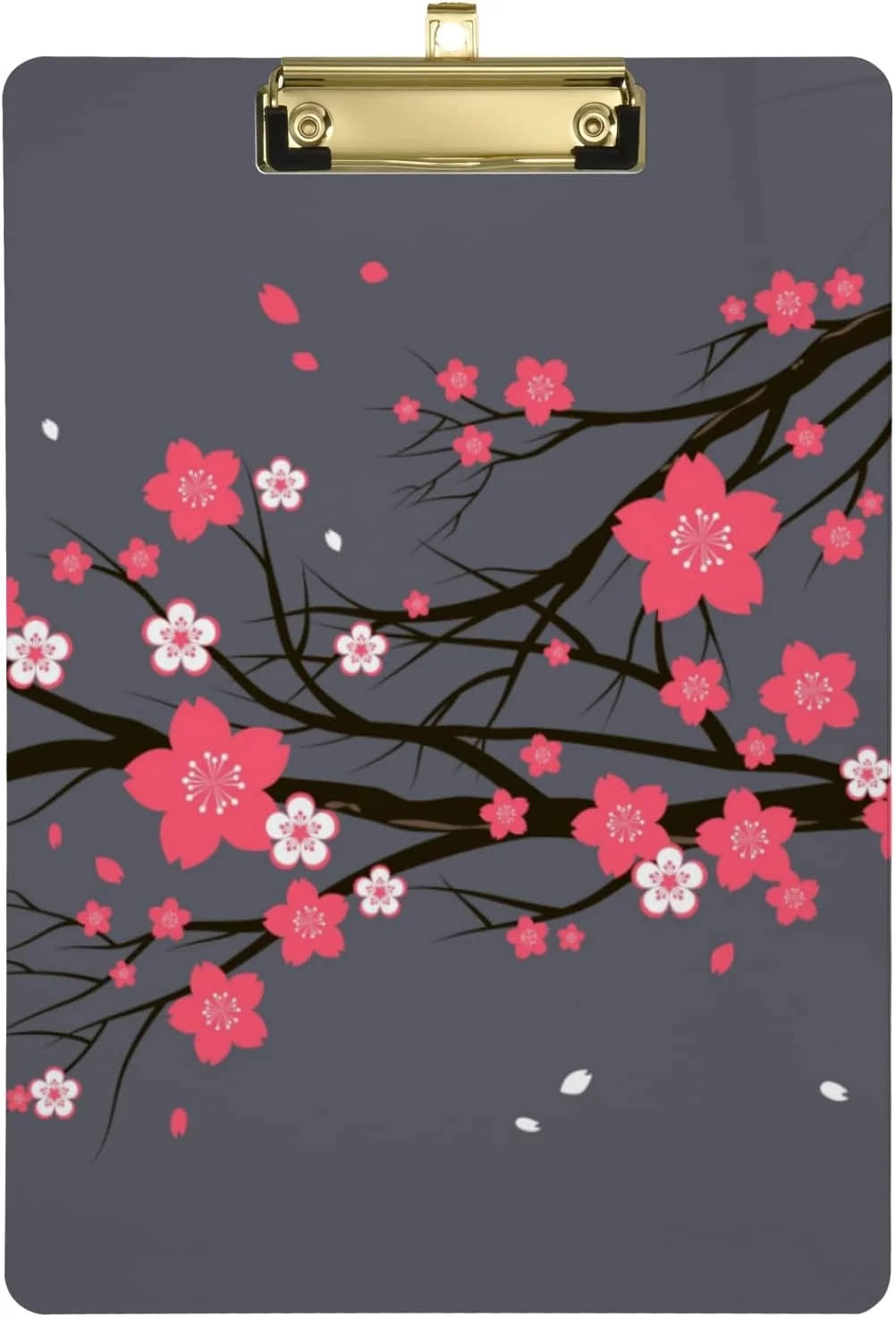 ZHANZZK Cherry Tree Flowers Clipboard Hardboard Wood Nursing Clip Board and Pull for Standard A4 Letter 13x9 inches