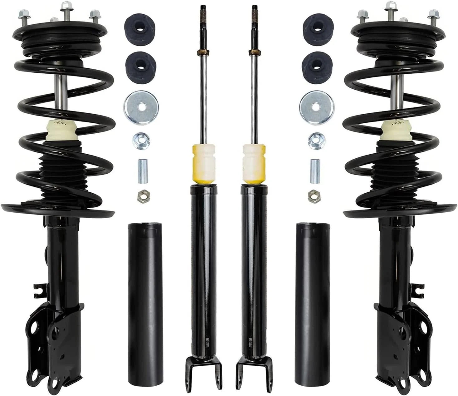 Detroit Axle - 4pc Suspension Kit for 2013-2019 Ford Taurus, 2 Front Struts w/Coil Spring Assembly 2 Rear Shock Absorbers 2014 2015 2016 2017 2018 Replacement