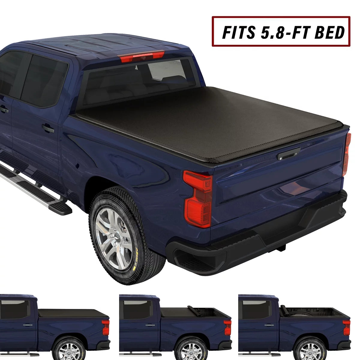 Kikito Vinyl Soft Roll-Up Tonneau Cover Truck Bed for 2007-2024 Silverado/Sierra 1500 5.8FT (69.3in) Bed |Not for CarbonPro Bed|