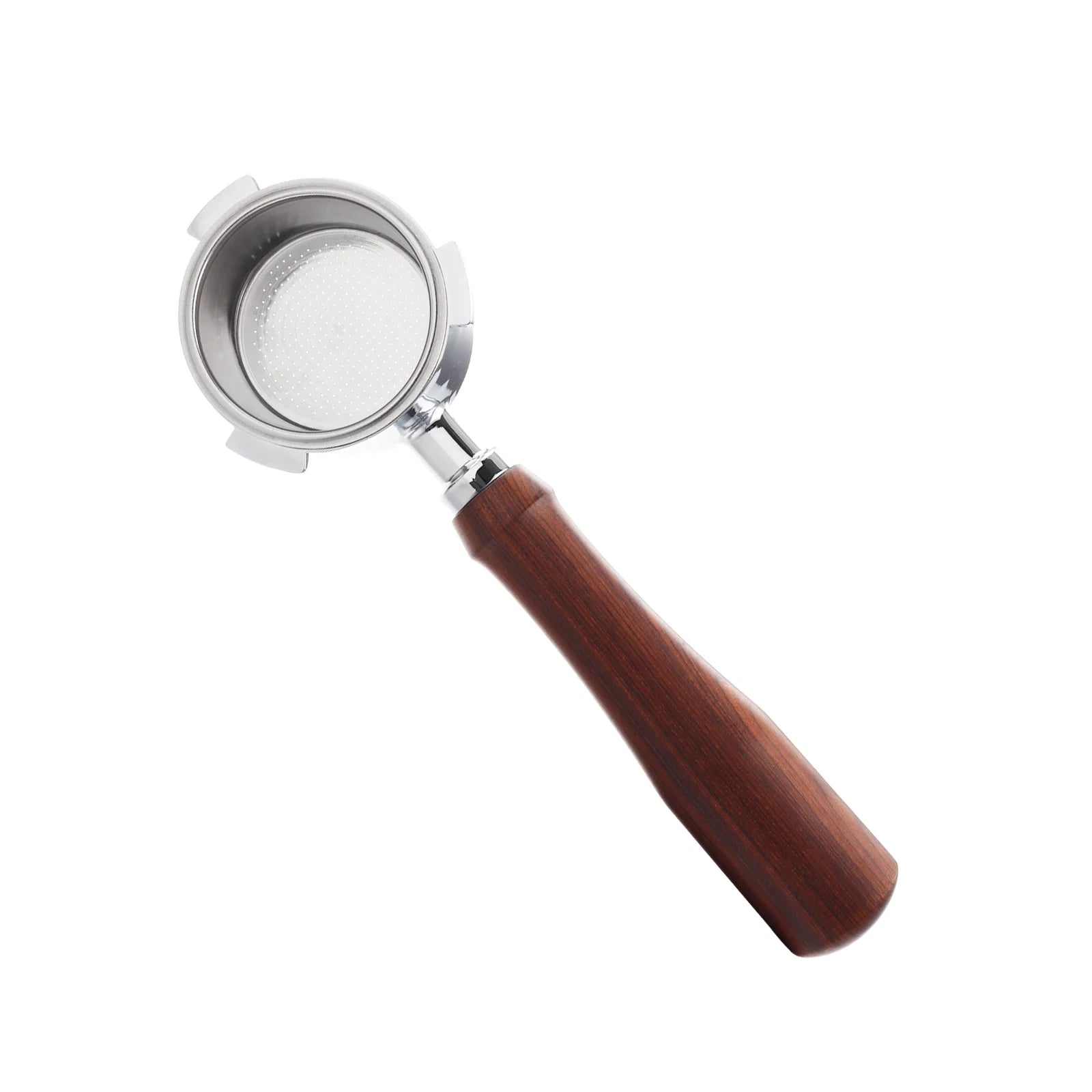 Gecheer Bottomless Portafilter 51mm Stainless Steel Basket Solid Wood Handle Replacement Compatible with Delonghi EC685/EC680 Machine 3 Ears