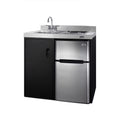 Summit  36 x 24 in. All-in-One Kitchenette with 2-Burner 115V Smooth-Top Cooktop, Black