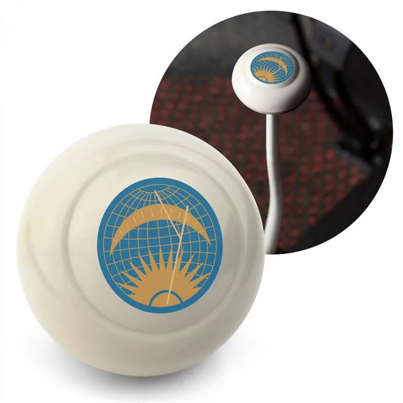 KaferLab  VW Sun & Moon Crest Ivory Gear Shift Knob M10 for Volkswagen Sedan & Vert
