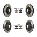 Transit Auto - Front Ceramic Rear Semi-Metallic Pads And Coated Drilled Slotted Disc Brake Rotors Kit For Ford Escape KDA-102546