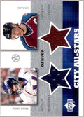 Brian Griese/Joe Sakic Card 2002 UD SuperStars City All-Stars Dual Jersey #BGJS