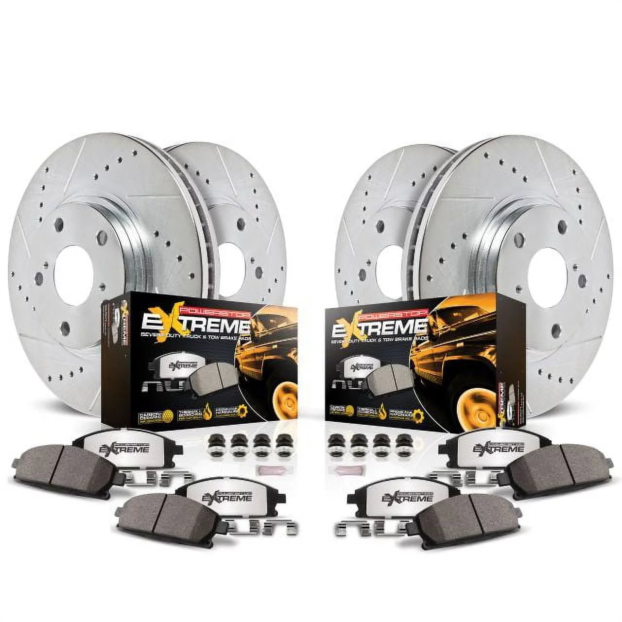 Power Stop Front and Rear Z36 Truck & Tow Brake Pad and Rotor Kit K7576-36