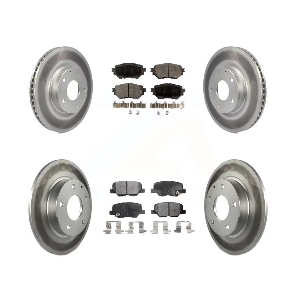 Transit Auto - Front Rear Coated Disc Brake Rotors And Semi-Metallic Pads Kit For Mazda 3 Sport 2.5L KGF-101145