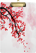 KXMDXA Valentine's Day Cherry Blossom Flower Clipboard Hardboard Wood Nursing Clip Board and Pull for Standard A4 Letter 13x9 inches