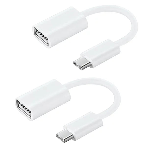 OTG USB-C 3.0 Adapter (2 Pack) Compatible with Samsung Galaxy S10/S9/S8/Plus/Note s10/Note S9 for multi use functions such as keyboard/thumb drives/mice/etc. (WHITE)