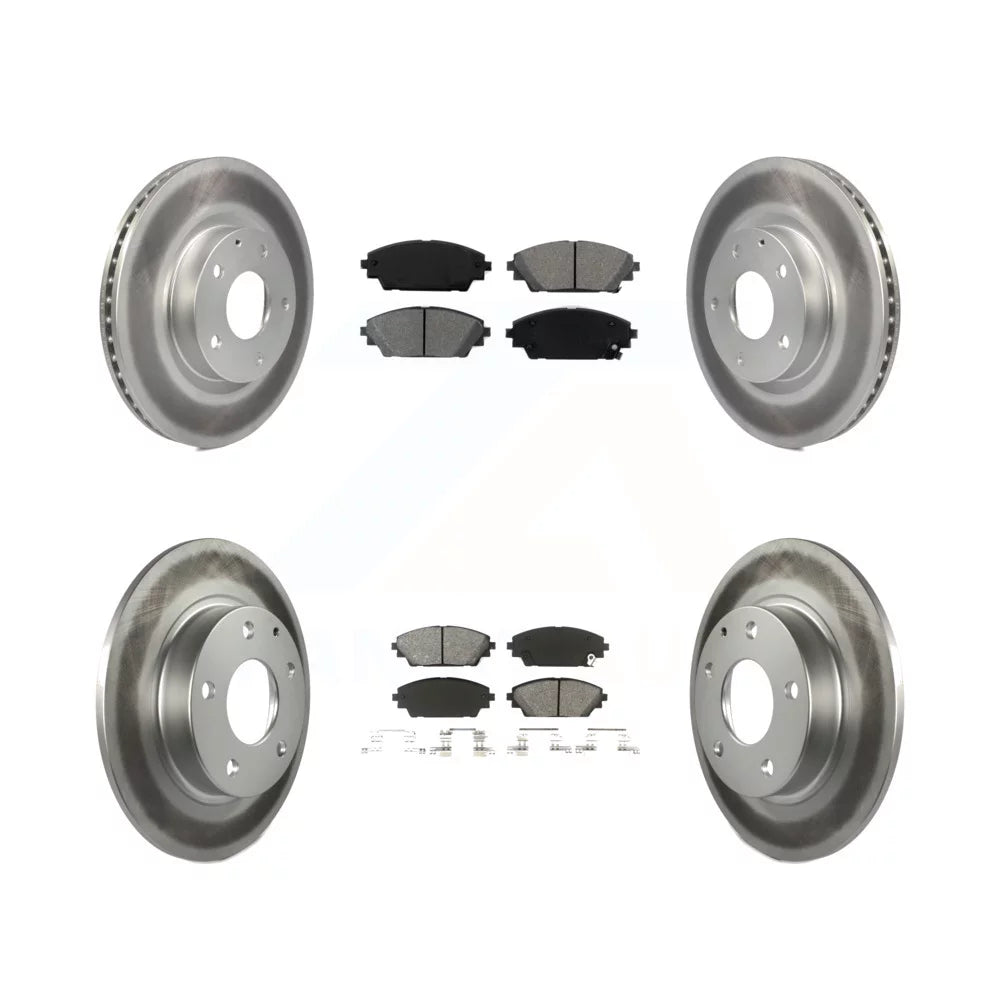 Transit Auto - Front Rear Coated Disc Brake Rotors And Semi-Metallic Pads Kit For Mazda 3 Sport 2.5L KGS-101106