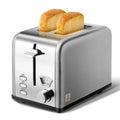Stainless-Steel 2-Slice Toaster with 1.5 inch Wide Slot, 5 Browning Setting and 3 Function, Toast Bread Machine with Removable Crumb Tray, Silver