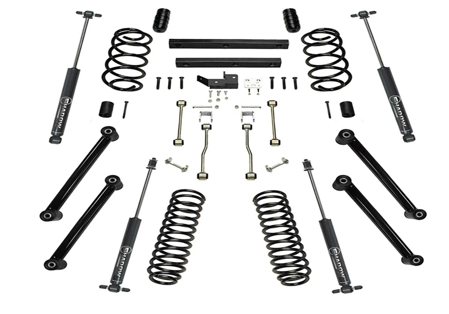 Superlift | K843 | 4 Lift Kit - Complete Lift Kit with Front & Rear Superlift Shadow Series Shocks and Lower Control Arms | Fits 2003-2006 Jeep Wrangler TJ