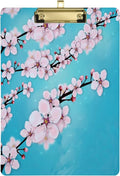Wellsay Blue Cherry Clipboard | Clipboard with Low Profile Gold Clip | Decorative Clipboard for School, Office, Nurse, Art, Business,9 x 12.5 Inches