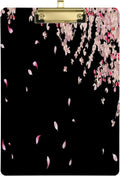 GZHJMY Flying Cherry Blossom Petals Flower Acrylic Clipboard Letter Size 9 x 12.5 Decorative Clipboard with Low Profile Gold Metal Clip for Office School Student Women Whiteboard Clipboards