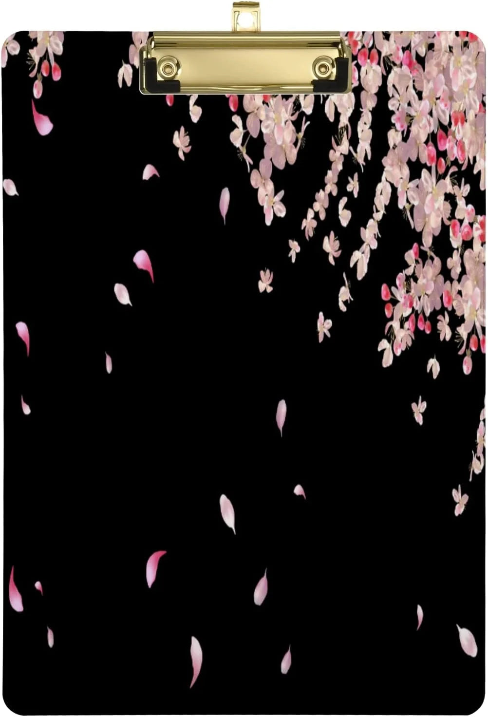 GZHJMY Flying Cherry Blossom Petals Flower Acrylic Clipboard Letter Size 9 x 12.5 Decorative Clipboard with Low Profile Gold Metal Clip for Office School Student Women Whiteboard Clipboards
