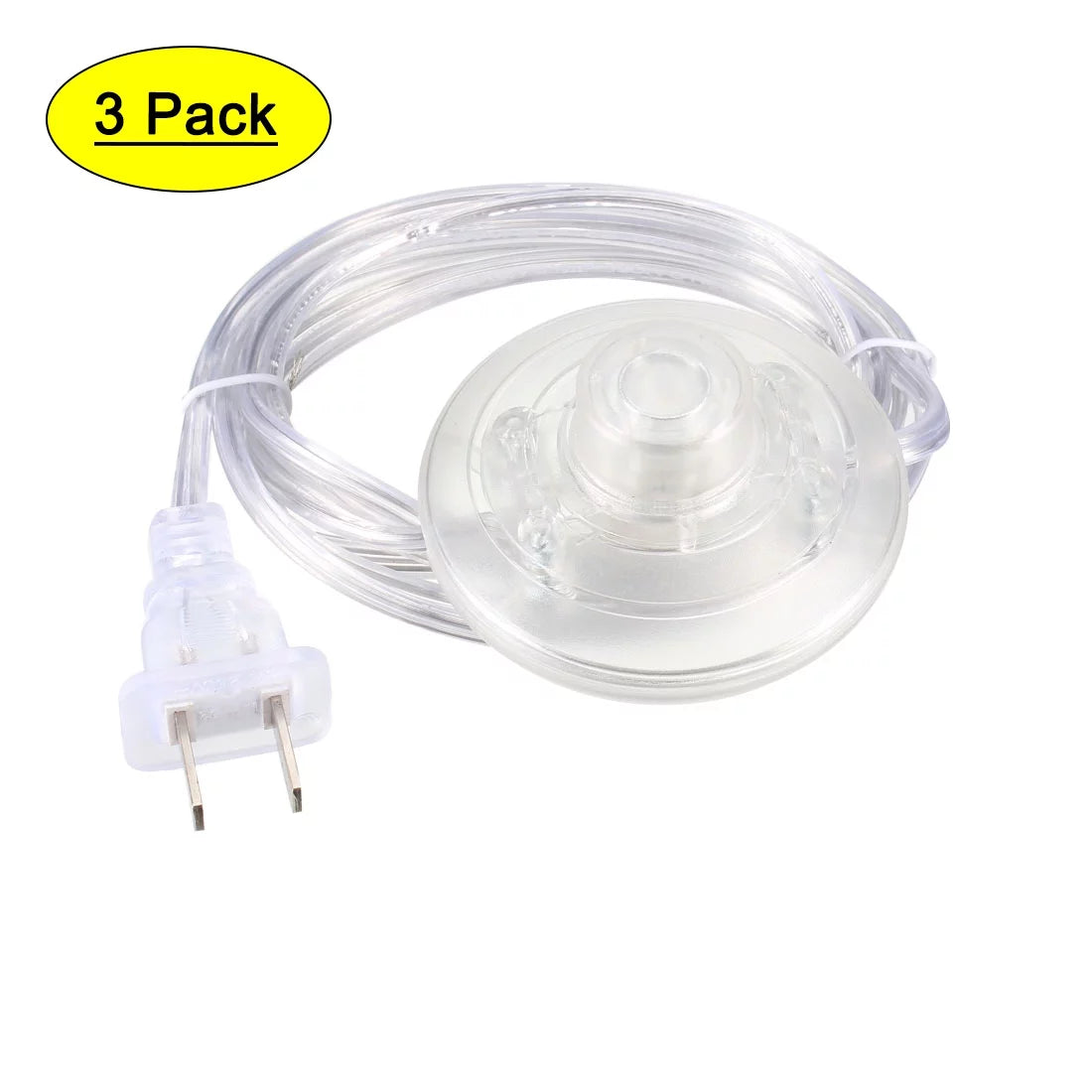 Uxcell Foot Pedal Push Switch Inline Lamp On-off Control with1.8M Power Line Clear 3 packs