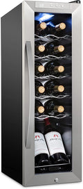 Schmecke Wine Fridge, Freestanding Wine Refrigerator, 12 Bottle Wine Cooler