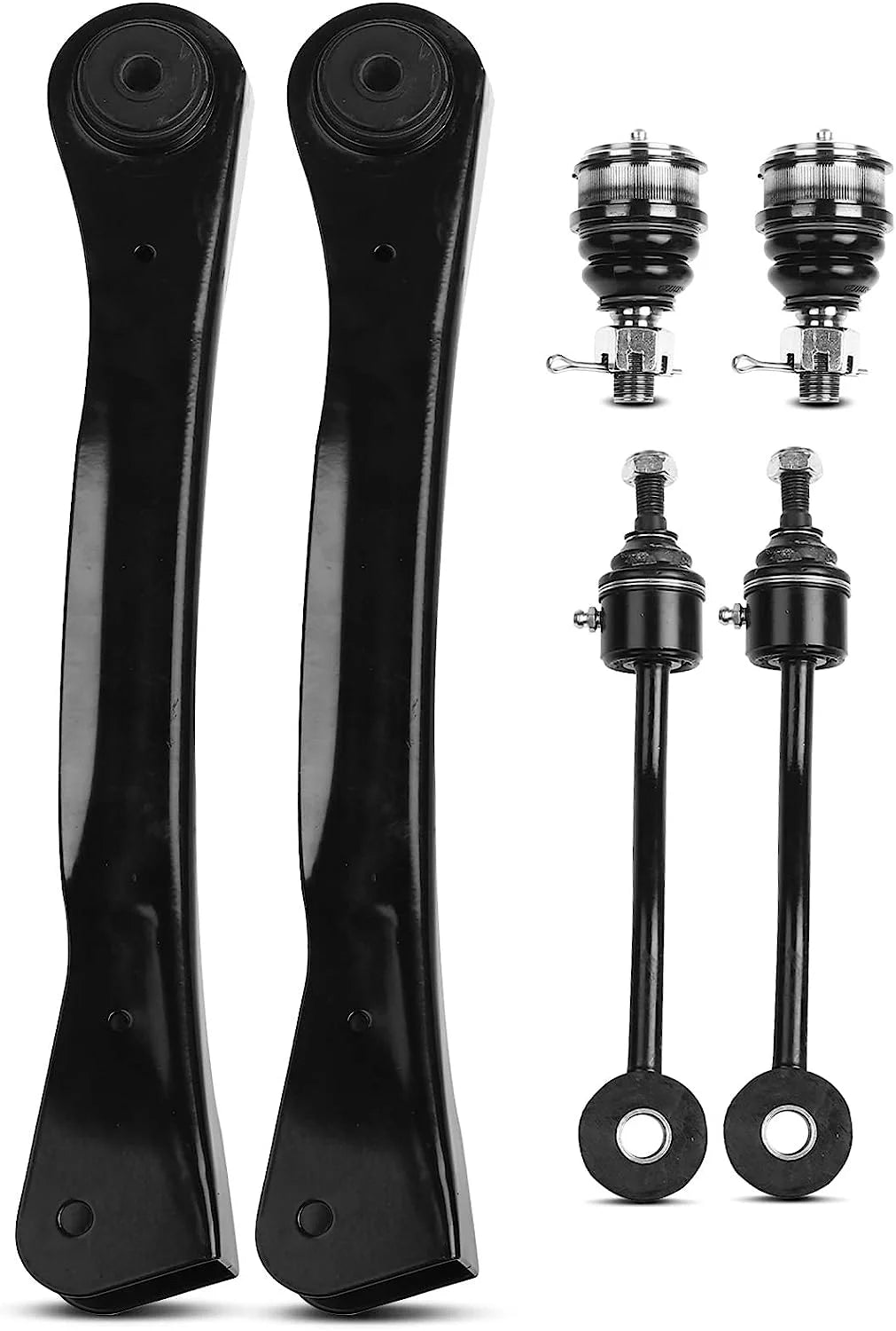 A-Premium 6Pcs Front Suspension Kit Upper Control Arm Ball Joint Sway Bar Link Stabilizer Link Compatible with Jeep Wrangler TJ 1997-2006