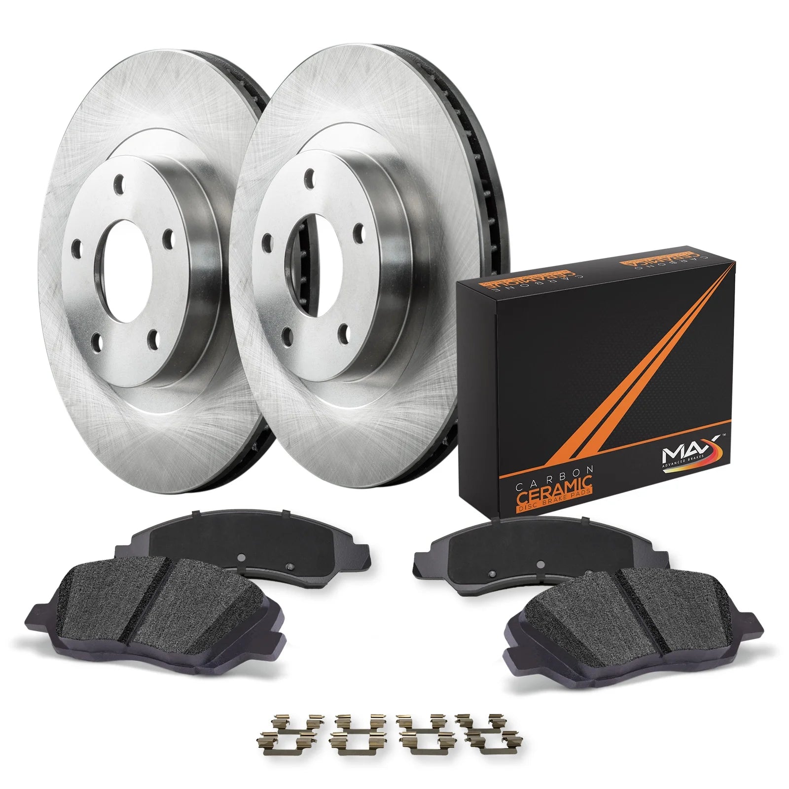 Max Advanced Brakes - Brake Kit for 2005 2006 2007 2008 2009 Audi A4/A4 Quattro w/ 11.34 Diameter Rear Rotor Rear Replacement Disc Brake Rotors and Ceramic Brake Pads