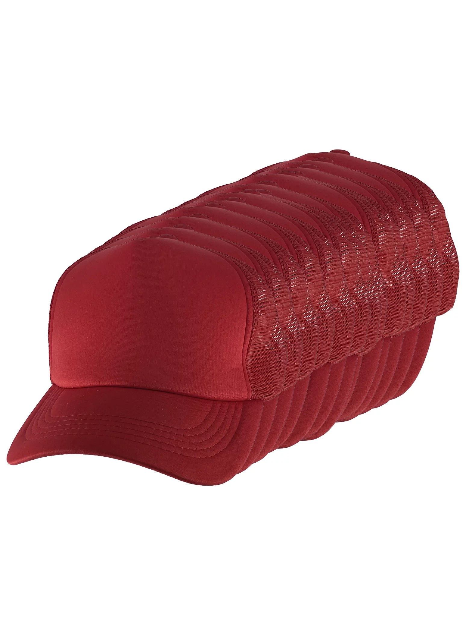 Top Headwear 1 Dozen Low Profile Trucker Foam Mesh Hat - Cherry