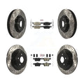 Transit Auto - Front Ceramic Rear Semi-Metallic Pads And Coated Drilled Slotted Disc Brake Rotors Kit For Ford Edge KDA-101679