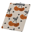 Hidove Acrylic Clipboard, Seamless Pattern with Cherry Standard A4 Letter Size Clipboards with Silver Low Profile Clip, Art Decorative Clipboard 12 x 8 inches
