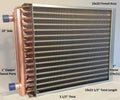 19x20  Water to Air Heat Exchanger 1" Copper Ports With Install Kit