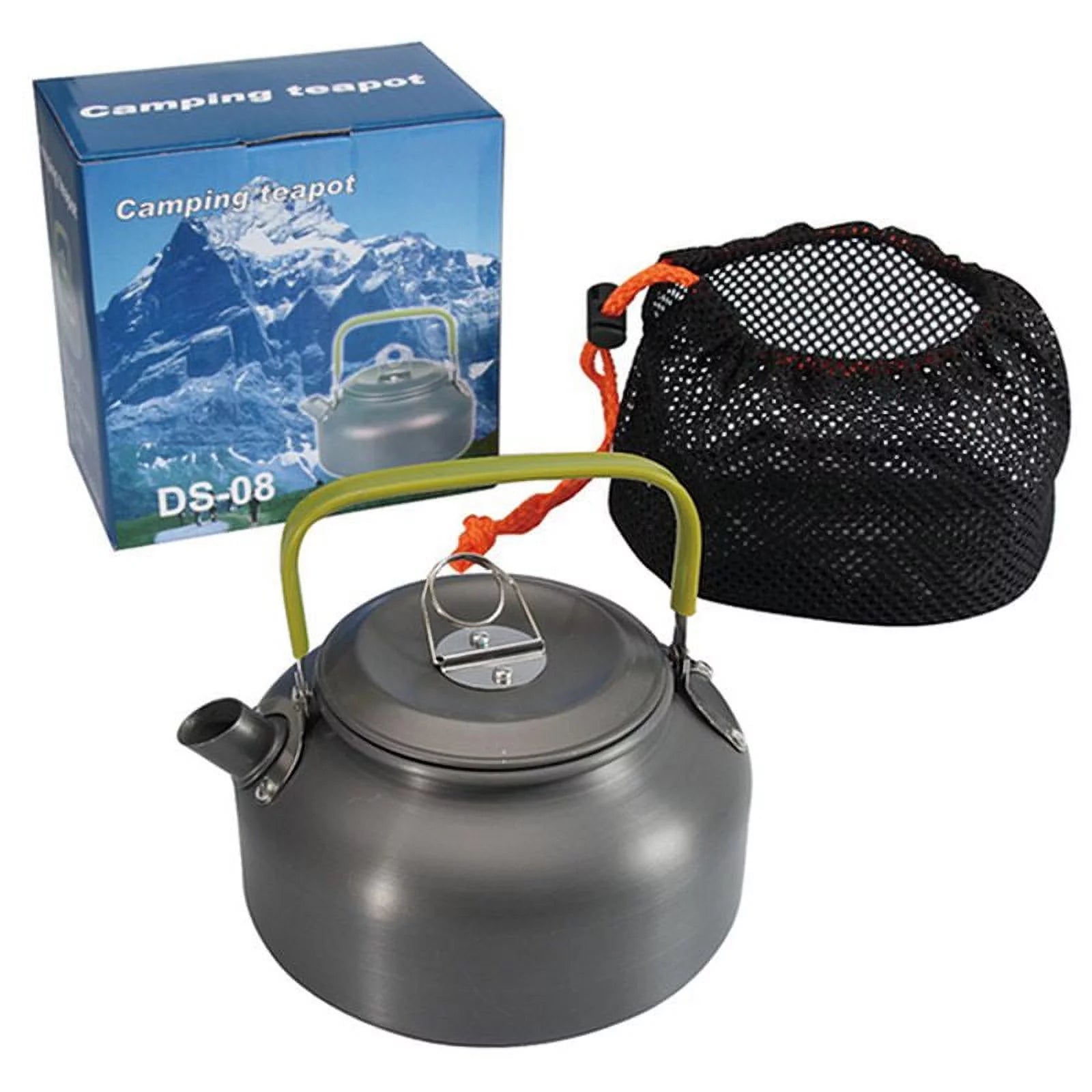 AkoaDa 0.8L Portable Ultralight Outdoor Hiking Backpacking Camping and Picnic Survival Water Kettle Teapot Coffee Pot Aluminum(Grey)