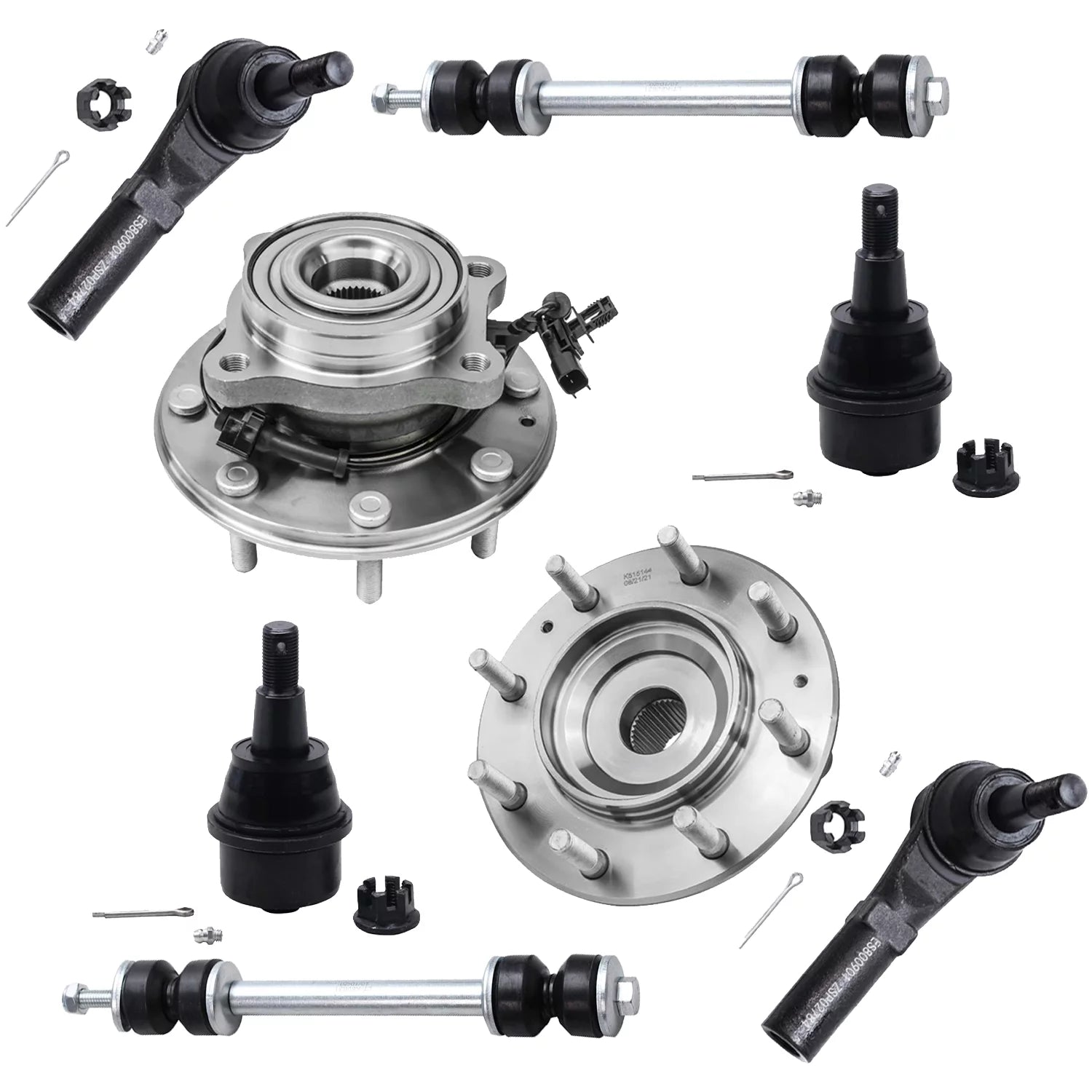 Detroit Axle - 8pc 4WD Front Wheel Hubs Lower Ball Joints Suspension Kit Replacement for GMC Sierra 3500 HD Fits select: 2014-2016 CHEVROLET SILVERADO C2500 HEAVY DUTY LT