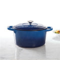 7 qt Round Dutch Oven Crock Pot, Sappire