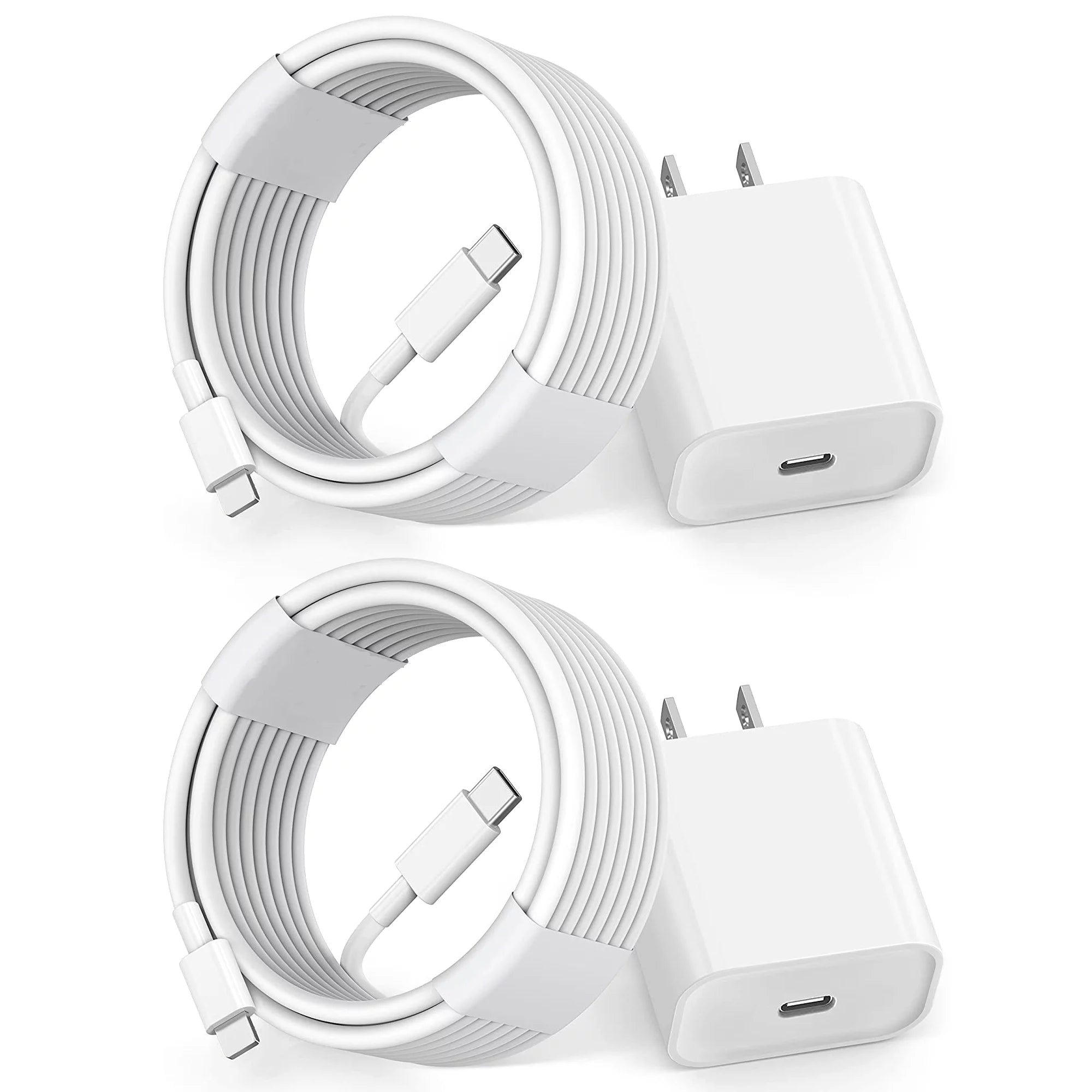 2-PACK Lightning to USB-C Cable for iPhone 14,13,12,11,X,XR Wall Charger + 6 FT Type-C to Lightning Cable, Compatible with iPhone 14 Pro /13 Pro / 12 Pro Max / XS / XS Max / X