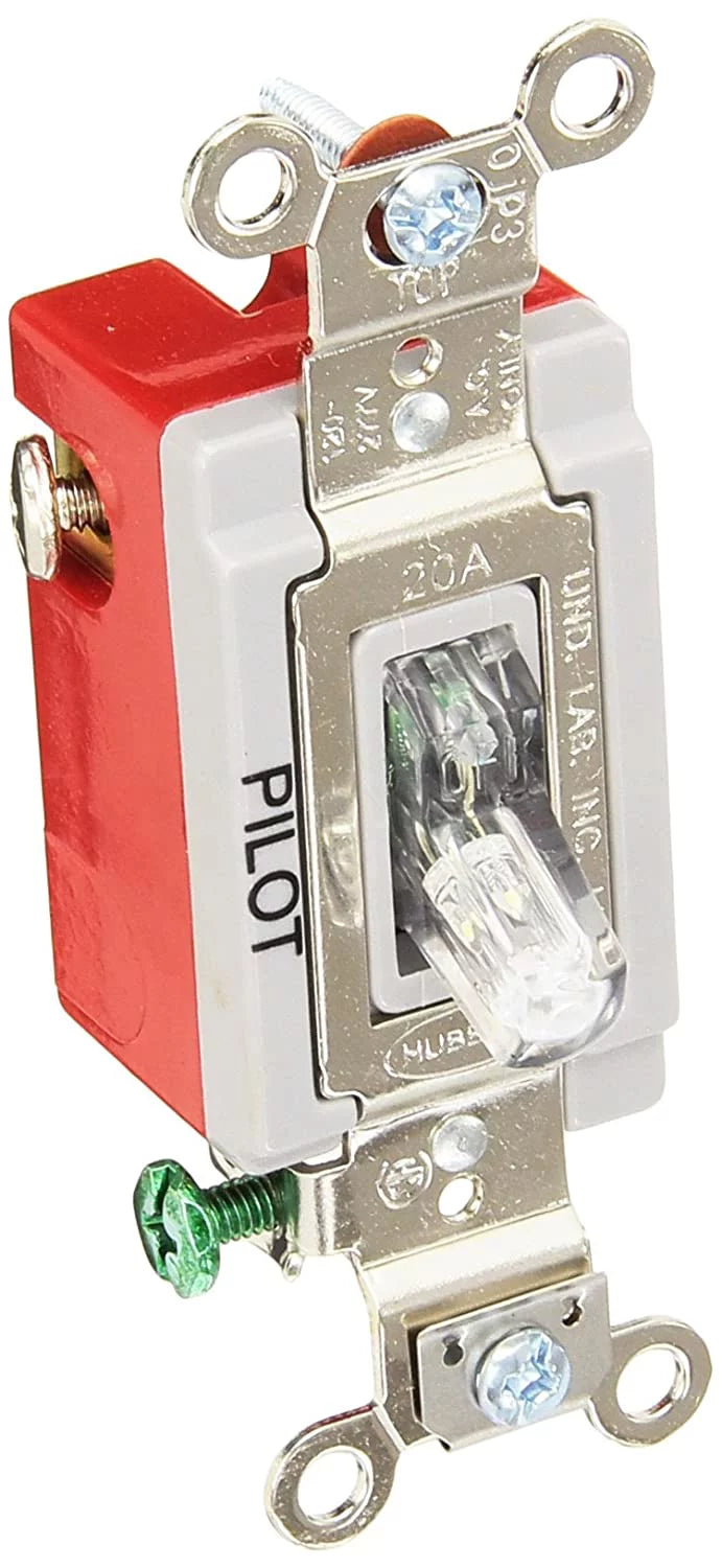 Hubbell Wiring Devices HBL1221PLC 20 Amp 120/277 VAC 1-Pole Clear Toggle Switch