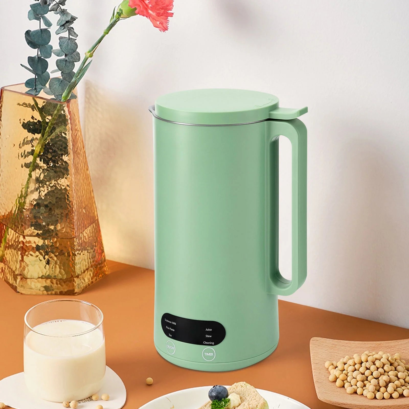 Wuzstar 350ml/11oz Soymilk Maker Multifunction Nut Milk Maker Machine Juicer Soy Milk Machine Cooker Mixer (Green)