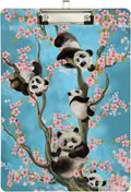 ZHANZZK Cute Panda Cherry Blossoms Flowers Clipboard Hardboard Wood Nursing Clip Board and Pull for Standard A4 Letter 13x9 inches
