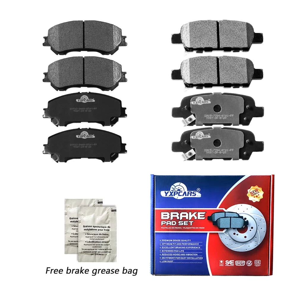 Front & Rear Ceramic Brake Pads For 2017 2016 2015 2014 Nissan Rogue