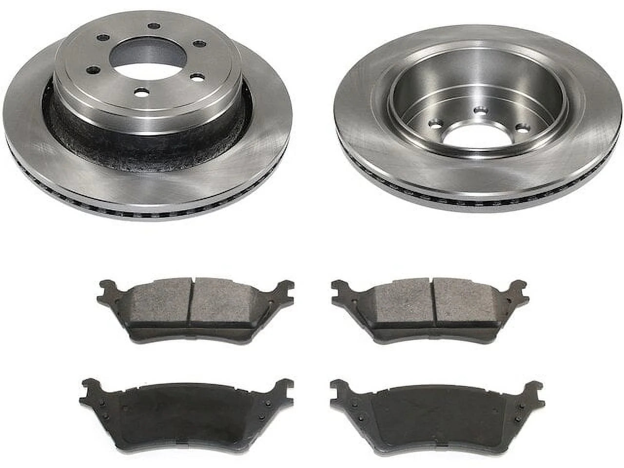 Rear Ceramic Brake Pads and Rotor Kit - Compatible with 2012 - 2020 Ford F-150 (2012 - 2014 Models with 6-Lug Wheels) 2013 2015 2016 2017 2018 2019