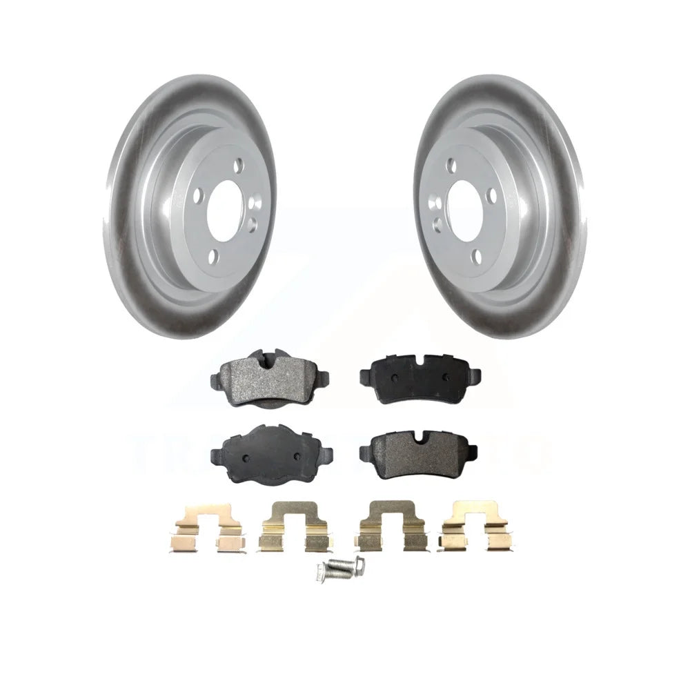 Transit Auto - Rear Coated Disc Brake Rotors And Semi-Metallic Pads Kit For Mini Cooper With 280mm Diameter Rotor KGF-102524
