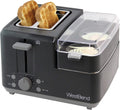 78500 2-Slice Breakfast Station Wide Slot Toaster with Removable Crumb Includes Meat and Vegetable Warming Tray with Egg Cooker and Poacher Certified, Black