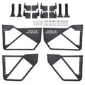 PIT66 Tube Door, Fit for 07-18 Jeep Wrangler JK Unlimited 4 Doors Front + Rear Side Steel Tube Doors Kit Black¡­