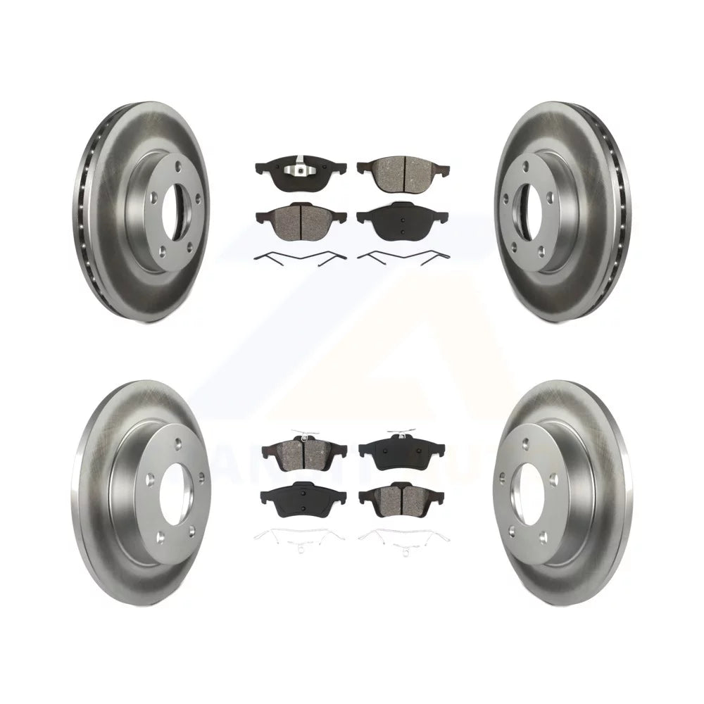 Transit Auto - Front Rear Coated Disc Brake Rotors And Semi-Metallic Pads Kit For Mazda 3 Sport KGS-100869
