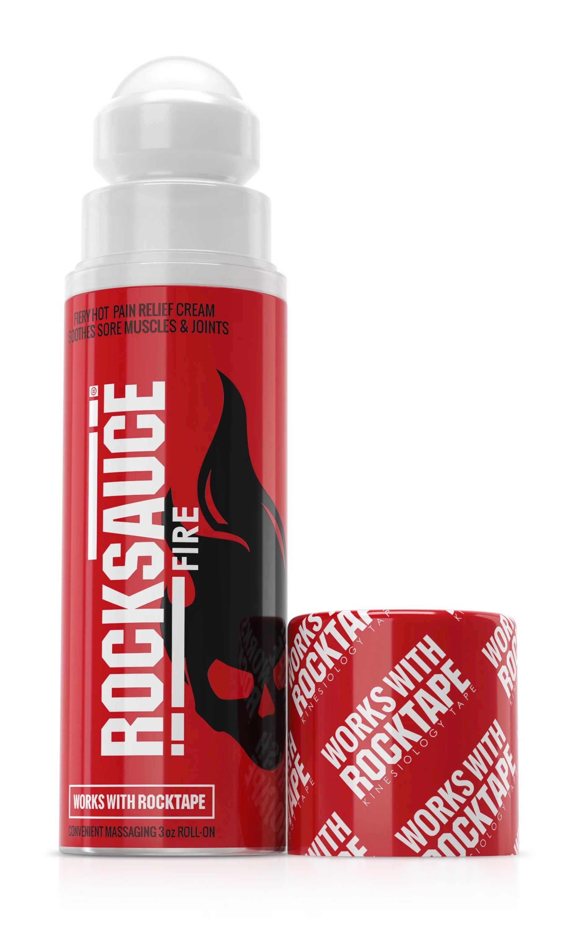 RockTape RockSauce Fire Roll-on  3 oz.  Powerful Topical Pain Relief